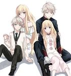  1girl aldnoah.zero asseylum_vers_allusia bad_id bad_twitter_id bare_shoulders blonde_hair blush cardigan choker conb-cat dress green_eyes long_hair necktie silver_hair slaine_troyard sleeves_past_wrists smile younger 