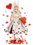  8055 :d blue_eyes breasts cartridge cleavage dress elphelt_valentine flower guilty_gear guilty_gear_xrd heart high_heels highres large_breasts open_mouth pink_hair rose short_hair smile solo standing 