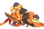  ahoge eyes_closed family fox hug hyuuga_hinata kurama_(naruto) multiple_tails naruto o96ap smile uzumaki_boruto uzumaki_himawari uzumaki_naruto whiskers 