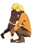  blonde_hair father_and_son hug kneeling naruto o96ap spiked_hair uzumaki_boruto uzumaki_naruto whiskers 