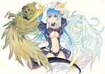  agahari asymmetrical_wings blue_hair breasts dizzy guilty_gear large_breasts necro_(guilty_gear) red_eyes ribbon solo tail tail_ribbon traditional_media undine_(guilty_gear) wings 