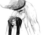  2boys anal ass blush bottomless erection eyeshield_21 from_behind harikonotora huge_penis large_insertion male_focus marco_reiji monochrome multiple_boys nipples open_clothes open_shirt penis set shirt size_difference sweat translated yaoi 