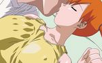  1boy 1girl animated animated_gif artist_request breast_grab breasts erect_nipples eyes_closed grabbing kasumi_(pokemon) kiss orange_hair pokemon side_ponytail 