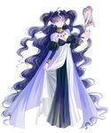  absurdly_long_hair bishoujo_senshi_sailor_moon breasts cape cleavage detached_sleeves double_bun earrings full_body jewelry long_hair medium_breasts mirror nail_polish nehelenia_(sailor_moon) pambabam pointy_ears puffy_sleeves red_nails solo twintails very_long_hair 