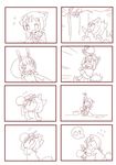  animal_ears bad_id bad_pixiv_id blush bunny bunny_ears bunny_tail comic couple fox fox_ears fud fukuji_mihoko kemonomimi_mode monochrome multiple_girls saki school_uniform short_hair tail takei_hisa yuri 