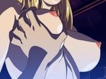  animated animated_gif back bible_black blonde_hair breasts large_breasts lowres nipples nude saeki_kaori shin_bible_black yoshiten 