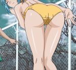  1girl adjusting_bikini animated animated_gif aqua_hair ass bikini cropped kurono_kurumu rosario+vampire swimsuit 