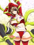 amagi_brilliant_park blush breasts brown_eyes brown_hair cameltoe ebido eyepatch hat highres large_breasts long_hair navel nipples pirate_hat sento_isuzu solo tentacles thighhighs 