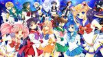  6+girls aino_minako animal animal_on_head animal_on_shoulder aqua_hair artemis_(sailor_moon) back_bow bishoujo_senshi_sailor_moon black_hair blonde_hair blue_bow blue_choker blue_eyes blue_hair blue_sailor_collar blue_skirt bow brooch brown_hair cat cat_on_head cat_on_shoulder chiba_mamoru chibi chibi_usa choker diana_(sailor_moon) double_bun elbow_gloves everyone full_moon gloves green_choker green_eyes green_hair green_sailor_collar green_skirt hair_bobbles hair_bow hair_bun hair_ornament hairpin hat heart heart_choker highres hino_rei jewelry kaiou_michiru kairi_(oro-n) kino_makoto long_hair luna_(sailor_moon) magical_girl mask meiou_setsuna mizuno_ami moon multicolored multicolored_clothes multicolored_skirt multiple_girls on_head one_eye_closed orange_choker orange_sailor_collar orange_skirt pink_bow pink_hair pink_sailor_collar pleated_skirt ponytail purple_bow purple_eyes purple_sailor_collar red_bow red_eyes red_sailor_collar red_skirt ribbon sailor_chibi_moon sailor_collar sailor_jupiter sailor_mars sailor_mercury sailor_moon sailor_neptune sailor_pluto sailor_saturn sailor_senshi sailor_senshi_uniform sailor_star_fighter sailor_star_healer sailor_star_maker sailor_uranus sailor_venus seiya_kou short_hair short_shorts shorts skirt smile star star_choker super_sailor_chibi_moon super_sailor_jupiter super_sailor_mars super_sailor_mercury super_sailor_moon super_sailor_neptune super_sailor_pluto super_sailor_saturn super_sailor_uranus super_sailor_venus taiki_kou ten'ou_haruka tiara tomoe_hotaru top_hat tsukino_usagi tuxedo tuxedo_kamen twintails very_short_hair white_gloves white_hair yaten_kou yellow_bow yellow_choker 