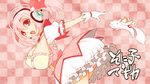  blush breasts bubble_skirt cleavage cosplay gloves hair_ribbon headphones kaname_madoka kaname_madoka_(cosplay) kouki_kuu kyubey large_breasts looking_at_viewer magical_girl mahou_shoujo_madoka_magica nitroplus open_mouth pink_hair red_eyes ribbon short_hair skirt super_sonico twintails white_gloves 