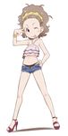  :p bare_shoulders black_panties blush body_blush bracelet brown_hair camisole flat_chest hair_up hairband hand_on_hip high_heels jewelry midriff navel one_eye_closed open_fly original panties red_eyes sekihan shadow short_shorts shorts solo tongue tongue_out underwear unzipped 