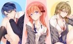  bad_id bad_pixiv_id blazer blonde_hair blue_hair bow bra breasts cleavage collarbone dress_shirt gekkan_shoujo_nozaki-kun green_eyes hair_bow jacket kashima_yuu long_hair medium_breasts mery_(apfl0515) multiple_girls off_shoulder open_blazer open_clothes open_jacket orange_hair parted_lips polka_dot polka_dot_bra ponytail purple_eyes red_eyes rouman_academy_uniform sakura_chiyo school_uniform seo_yuzuki shirt short_hair sweater underwear 