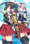  abusoru blush bow_(weapon) japanese_clothes kantai_collection long_hair looking_at_viewer miko multiple_girls shoukaku_(kantai_collection) silver_hair twintails weapon zuikaku_(kantai_collection) 