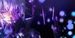  add_(elsword) black_sclera ch_(pixiv) colored_eyelashes diabolic_esper_(elsword) elsword face gloves hand_over_face male_focus mismatched_sclera popped_collar purple purple_eyes purple_hair solo 