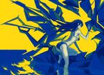  abstract ass bikini blue_hair long_hair original solo swimsuit utu_(ldnsft) yellow_eyes 