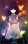  bad_id bad_pixiv_id bug butterfly cube frederica_bernkastel highres insect long_hair nr_(cmnrr) purple_eyes purple_hair solo umineko_no_naku_koro_ni 