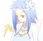  angel_wings ar_tonelico ar_tonelico_iii blue_eyes blue_hair flower hair_flower hair_ornament harvestasya_vista jio lowres mechanical_wings solo wings 