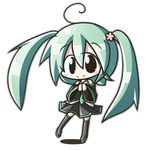  ahoge aoblue chibi green_hair hatsune_miku long_hair skirt solo thighhighs twintails very_long_hair vocaloid 