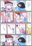  ^_^ chibi closed_eyes clueless comic fish hat hinanawi_tenshi jizeru_(giselebon) multiple_girls nagae_iku nagae_iku_(fish) oarfish touhou translated 