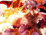  chain fangs hat non_(nobu) open_mouth purple_hair red_eyes remilia_scarlet solo touhou wings 