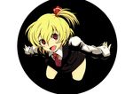  bad_id bad_pixiv_id blonde_hair fang hair_ribbon highres necktie red_eyes ribbon rumia short_hair solo touhou tsuttsu 