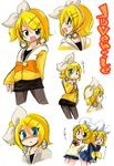  bad_id bad_pixiv_id blonde_hair blue_eyes casual earrings eromame hair_ornament hair_ribbon hairclip hood hoodie jewelry juvenile_(vocaloid) kagamine_rin pantyhose ribbon school_uniform serafuku short_hair skirt smile vocaloid 