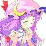  blush closed_eyes hat patchouli_knowledge purple_hair solo touhou tsuyuki_(yukitgraph) wince 