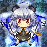  animal_ears basket chibi jewelry mouse mouse_ears mouse_tail nazrin pendant qontamblue red_eyes short_hair solo tail touhou 