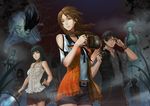  1boy black_hair brown_eyes brown_hair camera fatal_frame fatal_frame_5 ghost hinasaki_miku hinasaki_miu hojo_ren kozukata_yuuri multiple_girls nintendo 