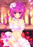  babydoll bare_shoulders blush braid breasts choker cover cover_page flower hair_flower hair_intakes hair_ornament konno_kengo looking_at_viewer medium_breasts navel original pink_eyes pink_hair pink_legwear short_hair smile solo thighhighs 