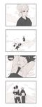  2boys bad_id bad_pixiv_id black_hair carrying closed_eyes comic family father_and_son grass husband_and_wife long_hair lying monochrome mother_and_son multiple_boys nara_shikadai nara_shikamaru naruto naruto_(series) parpar_(kimwu15) piggyback ponytail quad_tails silent_comic sleeping temari 