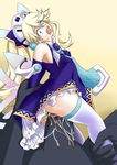  1girl ahegao ass bare_shoulders blonde_hair blood blue_eyes breasts choujigen_game_neptune clothed_female_nude_male compile_heart constricted_pupils cum dark_skin detached_sleeves dress drooling erect_nipples fairy hat hetero highres histoire idea_factory interracial large_insertion long_hair neptune_(series) open_mouth penis rape sacifer saliva sex size_difference small_breasts tears thighhighs tongue tongue_out uncensored vaginal virgin white_legwear 