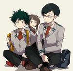  2boys bad_id bad_pixiv_id boku_no_hero_academia brown_eyes brown_hair iida_tenya midoriya_izuku multiple_boys school_uniform shina_000 short_hair u.a._school_uniform uraraka_ochako 