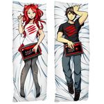  1girl air_jordan animal_ears arcade_stick brown_hair cat_ears controller dakimakura denim game_controller jeans joystick long_hair lowres lyn_(shunao) mad_catz pants pantyhose print_legwear real_life shirt shoes short_hair skirt sneakers t-shirt umehara_daigo 