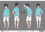  bangle bracelet character_sheet iseki_shuuichi japan_animator_expo jewelry male_focus me!me!me! multiple_views official_art shirt shorts shuu-chan_(me!me!me!) socks standing t-shirt turnaround 