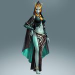  3d barefoot breasts feet highres lipstick makeup midna midna_(true) orange_hair purple_lipstick red_eyes spoilers the_legend_of_zelda the_legend_of_zelda:_twilight_princess twili_midna twilight_princess yellow_sclera zelda_musou 