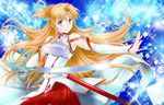  asuna_(sao) brown_hair kawarajima_kou long_hair sword sword_art_online weapon 