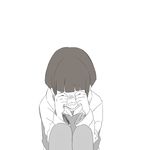  bad_id bad_pixiv_id black_hair crying highres hyuuga_hinata monochrome narita_(nacyanon) naruto naruto_(series) short_hair tears 