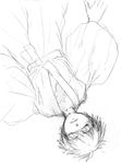  child closed_eyes ebiguracoro graphite_(medium) greyscale japanese_clothes lying male_focus monochrome nanaya_shiki open_clothes open_mouth scar solo toono_shiki traditional_media tsukihime younger 