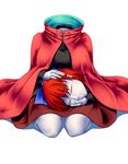  bion bow cape closed_eyes disembodied_head hair_bow highres lap_pillow mundane_utility red_hair sekibanki shirt sitting skirt solo touhou wariza 