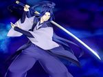 assassin_(fate/stay_night) blue_eyes blue_hair fate/stay_night fate_(series) japanese_clothes katana male_focus monohoshizao ryu_na_(urania) solo sword weapon 