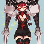  bad_id bad_twitter_id cleavage_cutout fingerless_gloves gloves guilty_gear_2 hat hyakuhachi_(over3) red_eyes red_hair solo thigh_gap thighhighs valentine_(guilty_gear) 