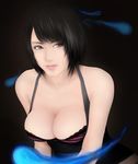 asou_misaki bare_shoulders black_hair breasts brown_eyes cleavage fatal_frame fatal_frame_4 hitodama large_breasts lips short_hair solo uncertaintys 