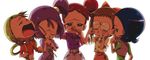  asuka_momoko bad_id bad_pixiv_id blonde_hair blue_hair bow brown_hair fujiwara_hazuki glasses hair_bobbles hair_bow hair_ornament half-shirt harukaze_doremi kinako_(moment) multiple_girls ojamajo_doremi purple_hair red_hair segawa_onpu senoo_aiko suspenders tears vest 