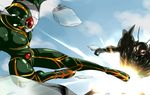  antennae bad_id bad_pixiv_id battle colorized compound_eyes denji doras duel flying_kick kamen_rider kamen_rider_zo kamen_rider_zo_(manga_version) kicking monster rider_kick tears 