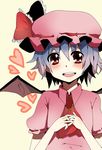  bad_id bad_pixiv_id blush hat heart highres pun2 remilia_scarlet ribbon solo touhou 