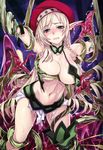  1girl alleyne alleyne_(queen&#039;s_blade) alleyne_(queen's_blade) blonde_hair blue_eyes blush breasts clenched_teeth elf hat large_breasts long_hair looking_at_viewer official_art pointy_ears queen&#039;s_blade queen's_blade teeth tentacle wet 