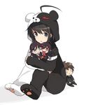  2girls ahoge bad_id bad_pixiv_id black_eyes black_hair blue_eyes brown_hair character_doll cosplay danganronpa dual_persona fukawa_touko genocider_shou glasses mizuki_(koko_lost) monokuma monokuma_(cosplay) multiple_girls naegi_komaru naegi_makoto red_eyes short_hair zettai_zetsubou_shoujo 