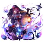  bat black_gloves chandelure dress elbow_gloves flower gen_5_pokemon gloves hair_between_eyes lampent lantern litwick love_live! love_live!_school_idol_project navel nishikino_maki poke_ball pokemon pokemon_(creature) purple_eyes red_hair rose sen'yuu_yuuji short_hair vertical-striped_gloves 