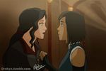  2girls animated animated_gif asami_sato drakyx kiss korra legend_of_korra multiple_girls yuri 